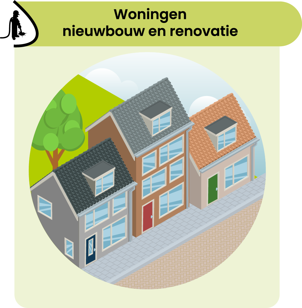 Illustratie ter aanduiding dat Nextfloordekvloeren woningen aanneemt zowel nieuwbouw als renovatie projecten.